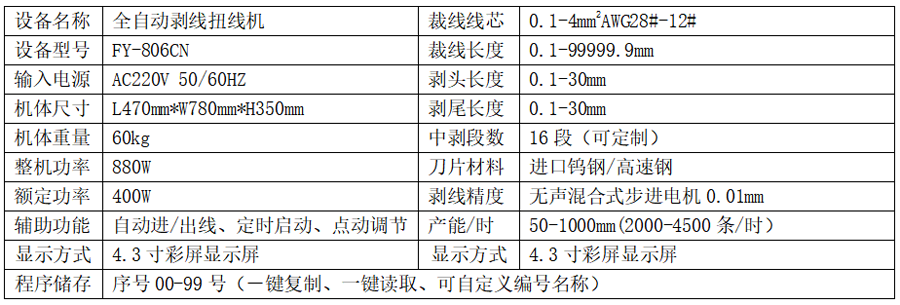 全自動(dòng)剝線扭線機(jī) FY-806CN